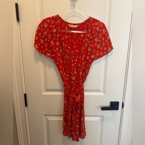 Rebecca Taylor Red Floral Wrap Dress